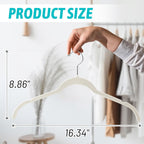 Premium Velvet Shirt Hangers 30 Pack, Non-Slip 360° Swivel Hook Slim Flocked Coat Hanger, Space Saving Felt Hanger for for Tank Top, Blouses, Strappy Dresses