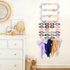 SNOWSTAR Macrame Flat Hair Claw Clip Holder Organizer,Large Capacity Hanging Hair Clip Holder and Storage for Women Girls,Flat Claw Clips Storage Hanger Home Decor for Wall,Door,Closet