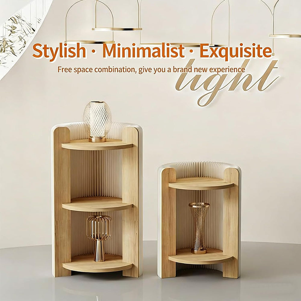 3-Tier Side Table with Open Shelves, Small End Table for Living Room Bedroom ...