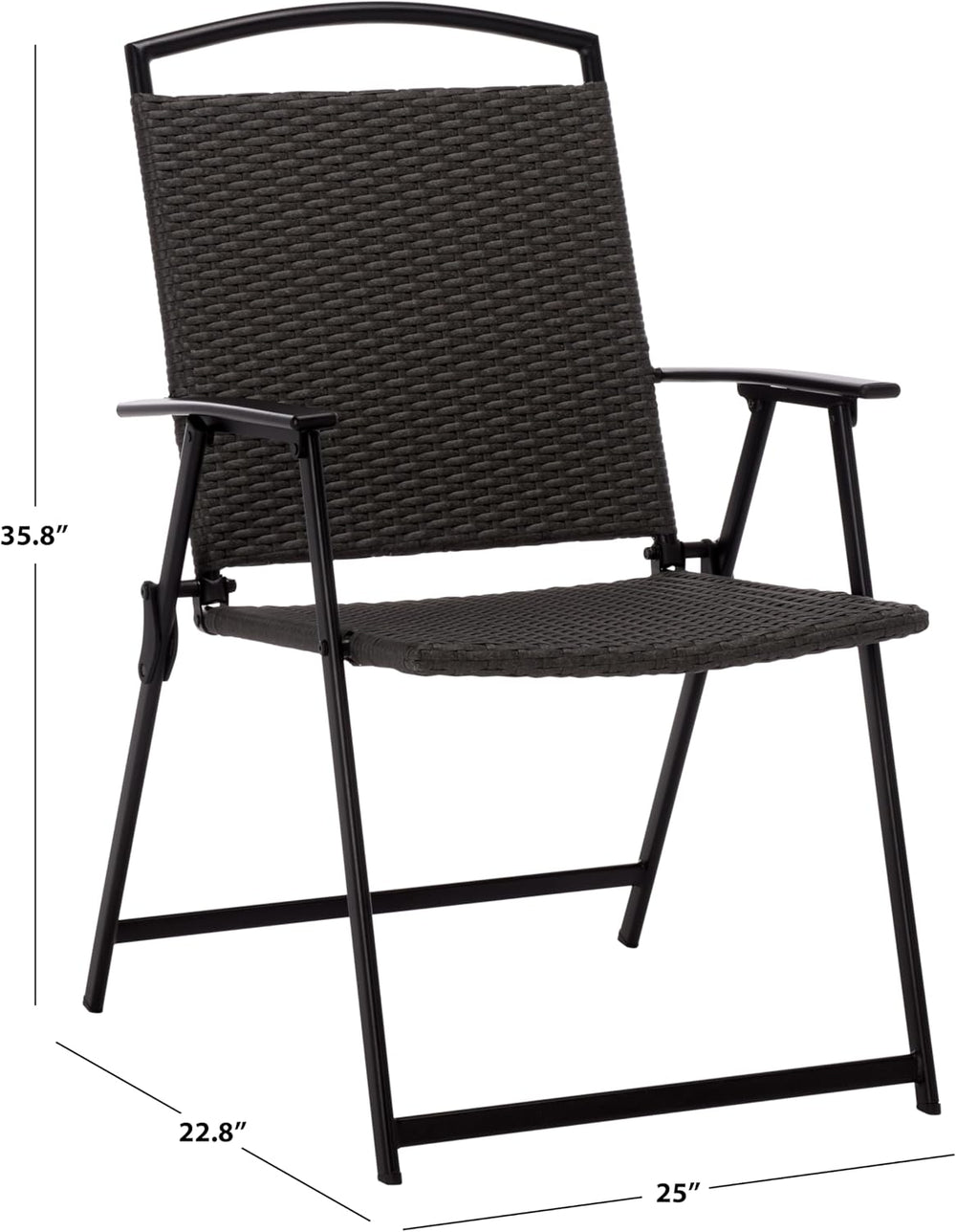 SAFAVIEH Outdoor Patio Furniture Collection – Dory Rattan Weave Folding Chair...