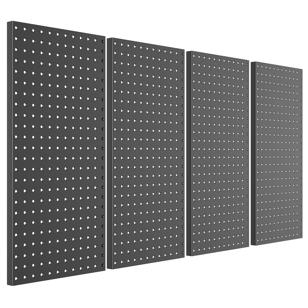 Pegboard Smith Metal Pegboard Panels 12" x 24", 4 Pack Black Wall Mounted Tool Organizer Boards, Heavy Duty Tool Storage Peg Board for Garage, Workbench, Office, Fits 1/4" Peg Hooks