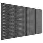 Pegboard Smith Metal Pegboard Panels 12" x 24", 4 Pack Black Wall Mounted Tool Organizer Boards, Heavy Duty Tool Storage Peg Board for Garage, Workbench, Office, Fits 1/4" Peg Hooks