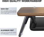Fenge Dual Monitor Stand, Monitor Stands Riser for 2 monitors, 42.5 Inch Wood Desk Shelf with Storage Organizer and Cable Management for Office Desk Accessories