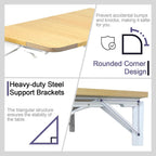 TEAMIX Wall Mounted Folding Table, Floating Desk for Small Spaces Laundry Shelf with Heavy Duty Brackets Floating Desk for Garage, Utility Room, Kitchen, Laundry Room