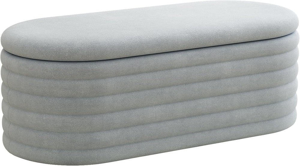 40 inch Upholstered Storage Ottoman Bench,Ready to go,Light Grey