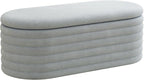 Storage Ottoman Bench 40 inch Upholstered Chenille Fabric Storage Bench for Bedroom End of Bed Stool Aesthetic Large Storag Ottoman for Living Room Entryway,Light Grey