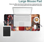 Christmas Scene Gaming Mouse Pad 31.5"x11.8"Desk Mat Anti-Slip Rubber Base & Durable Stitched Edges for Gamers Smooth Mouse Writing Surface for Desk Office/Home