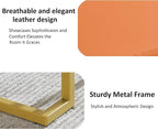 Modern Style Bedroom Single Seat Bench, Cushioned Bed end Stool, Living Room Sofa Stool, Footstool with Golden Iron Legs, Suitable for Bedroom and Living Room (Orange, 21.65"x15.74"X16.53")
