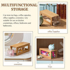 2 Pcs Bamboo Tea Bag Organizer Drawer Stackable Tea Bag Holder and Organizers, Wooden Storage Containers with Acrylic Drawer, Well-Organized for Office Kitchen Countertop Cabinet Pantry