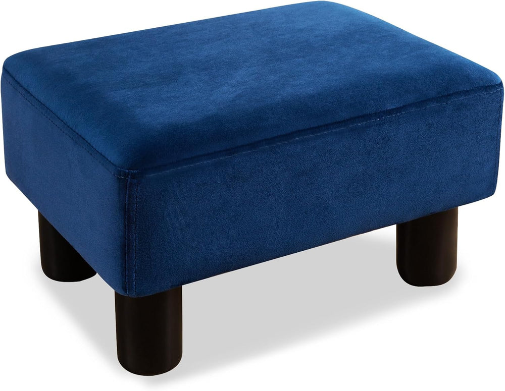 LUE BONA Small Foot Stool, Velvet Fabric Footrest Ottoman Stool with Non-Skid...