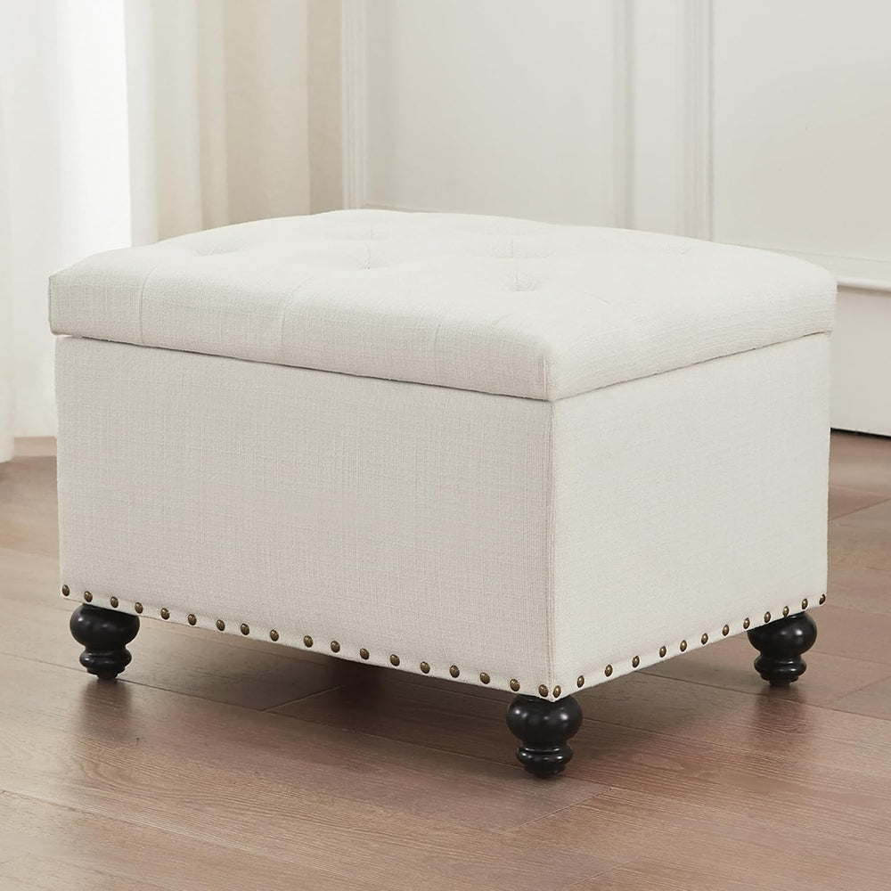 Zihanhome Small Storage Ottoman, Tufted Ottoman Foot Rest, Foot Stools, 24&qu...