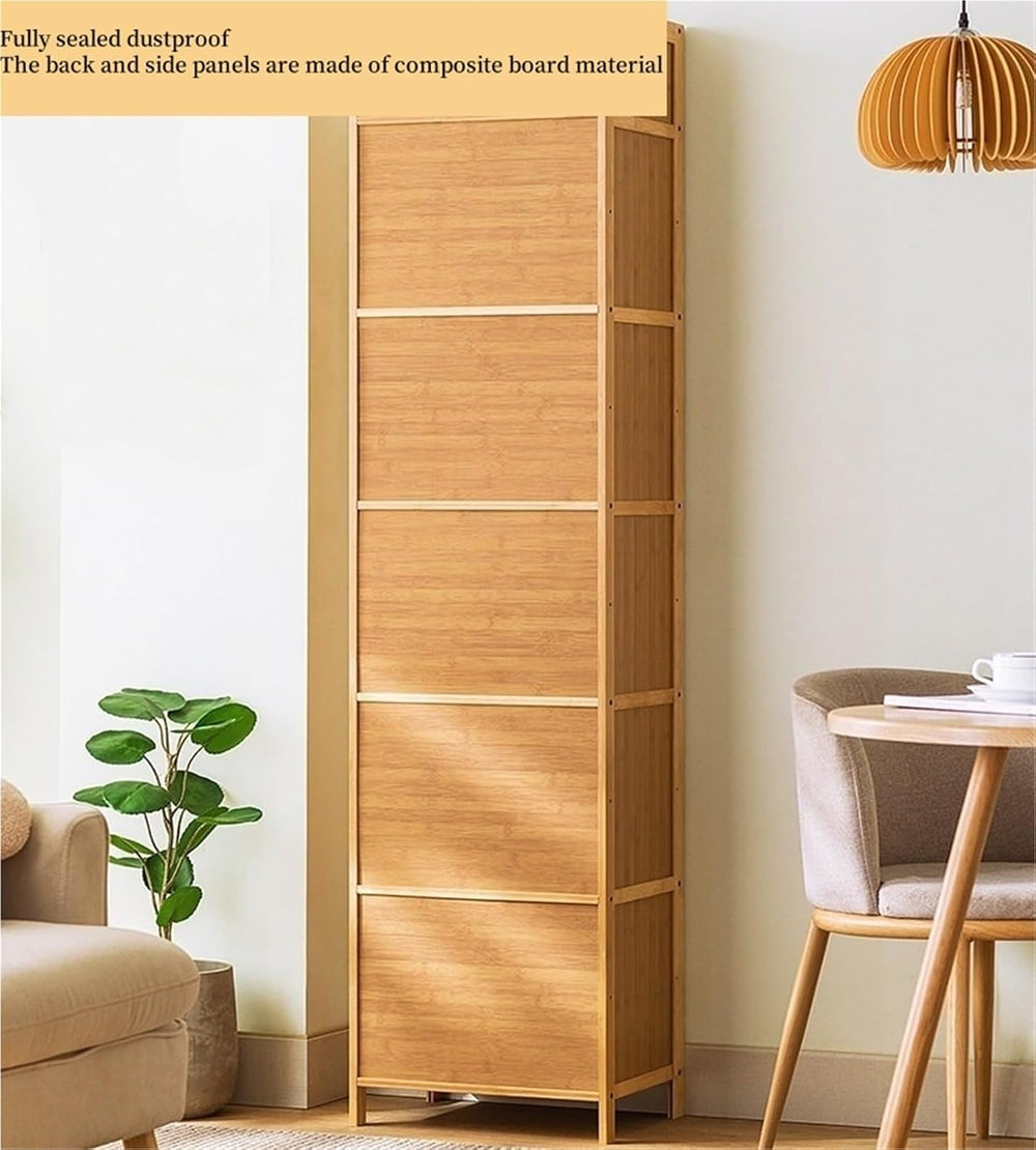 Narrow Kitchen Pantry Cabinet with Doors Storage Rack for Spices Free Standin...