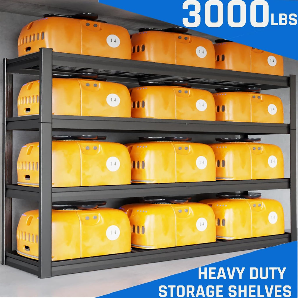 36" Deep Garage Shelving Heavy Duty, 4 Tier Garage Shelves, Adjustable Storage Shelving Unit, Commercial Metal Shelf for Warehouse, Pantry, School, Shop, 60" Wx36 Dx68 H