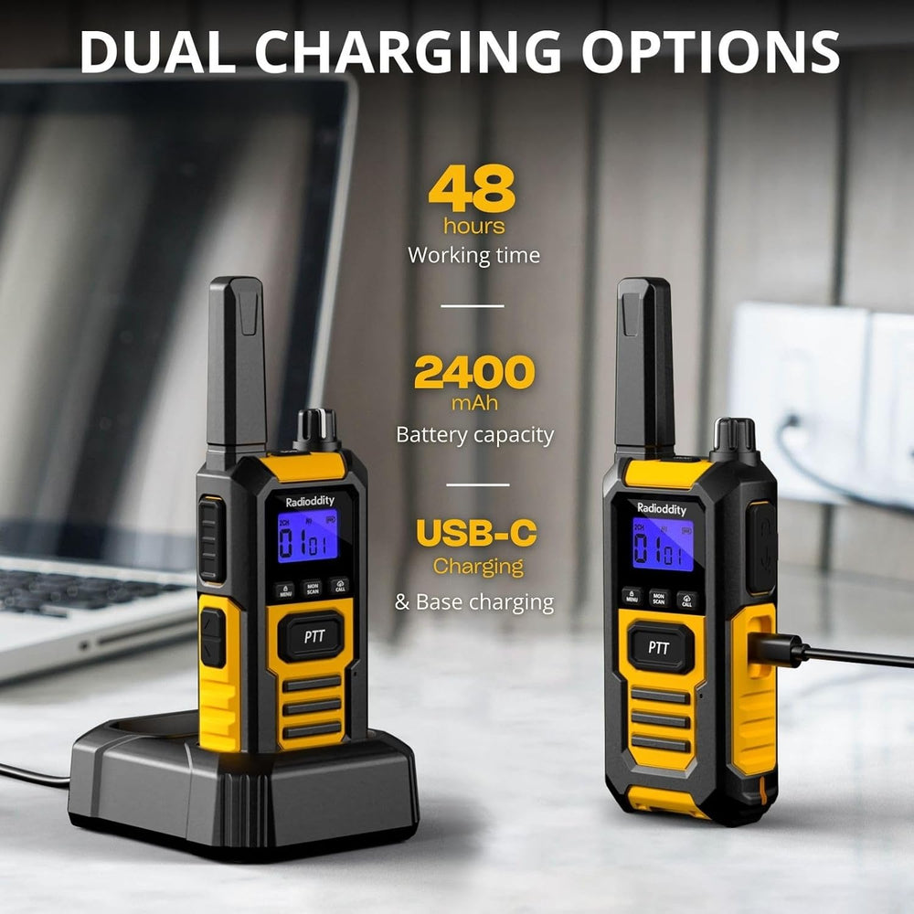 Radioddity HD-1 Waterproof Walkie Talkies IP67 Heavy Duty Floating, 2 Pack