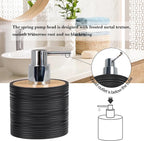 CERBIOR Bathroom Accessories Set Bath Ensemble Includes Soap Dispenser, Toothbrush Holder, Toothbrush Cup, Soap Dish for Decorative Countertop and Housewarming Gift (Black Spiricle)