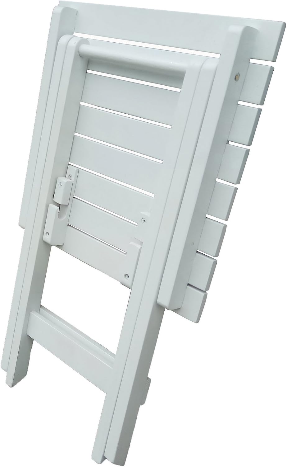 Rocking Rocker - S001WT White Wood Porch Rocker with Side Table - Set of 2