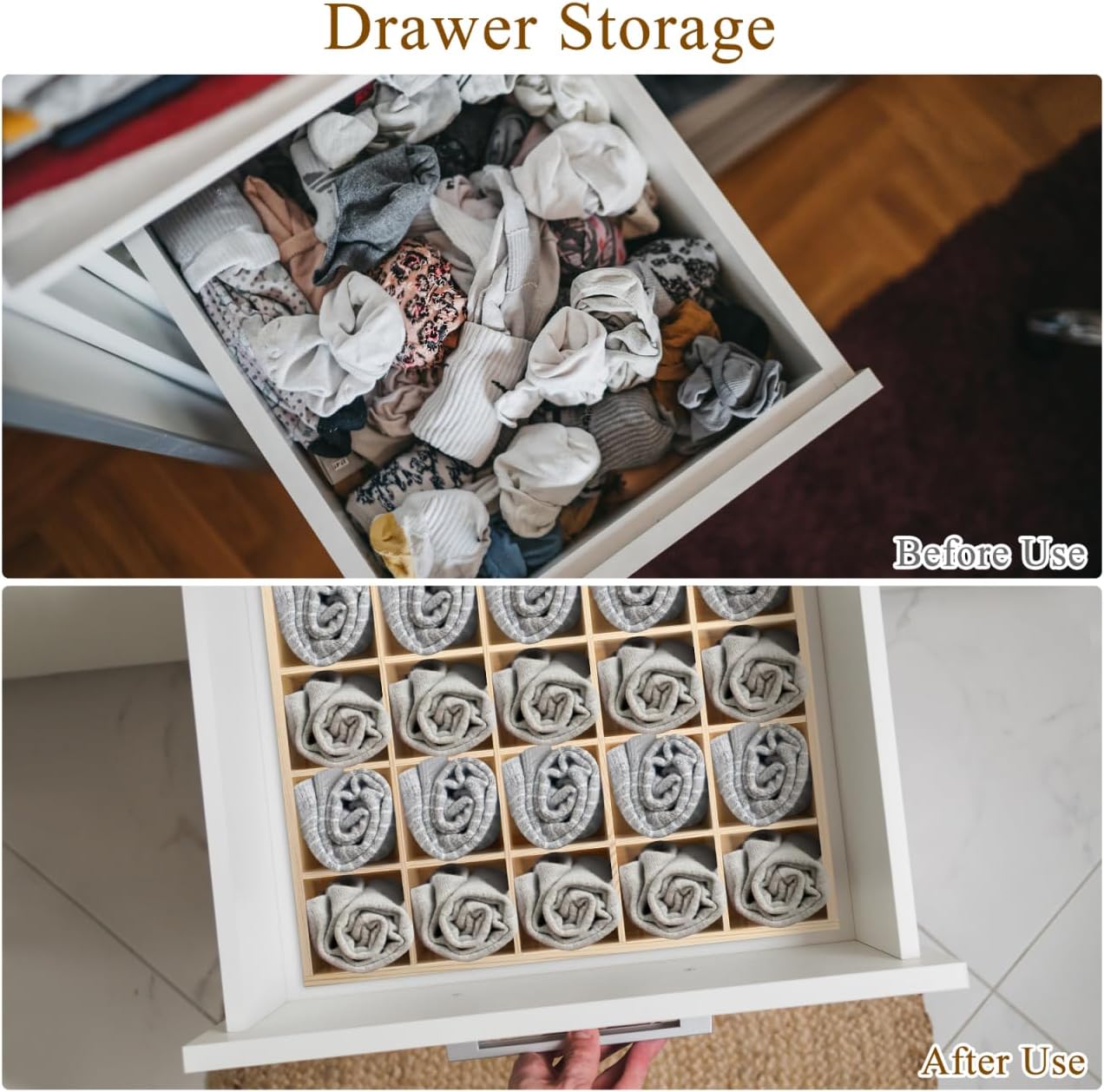 Amosfun Socks Drawer Organizer Dividers Underwear Storage Box for Closet Dresser Wardrobe Organization Box - Single Grid 2. 5 X 2. 5 Inch