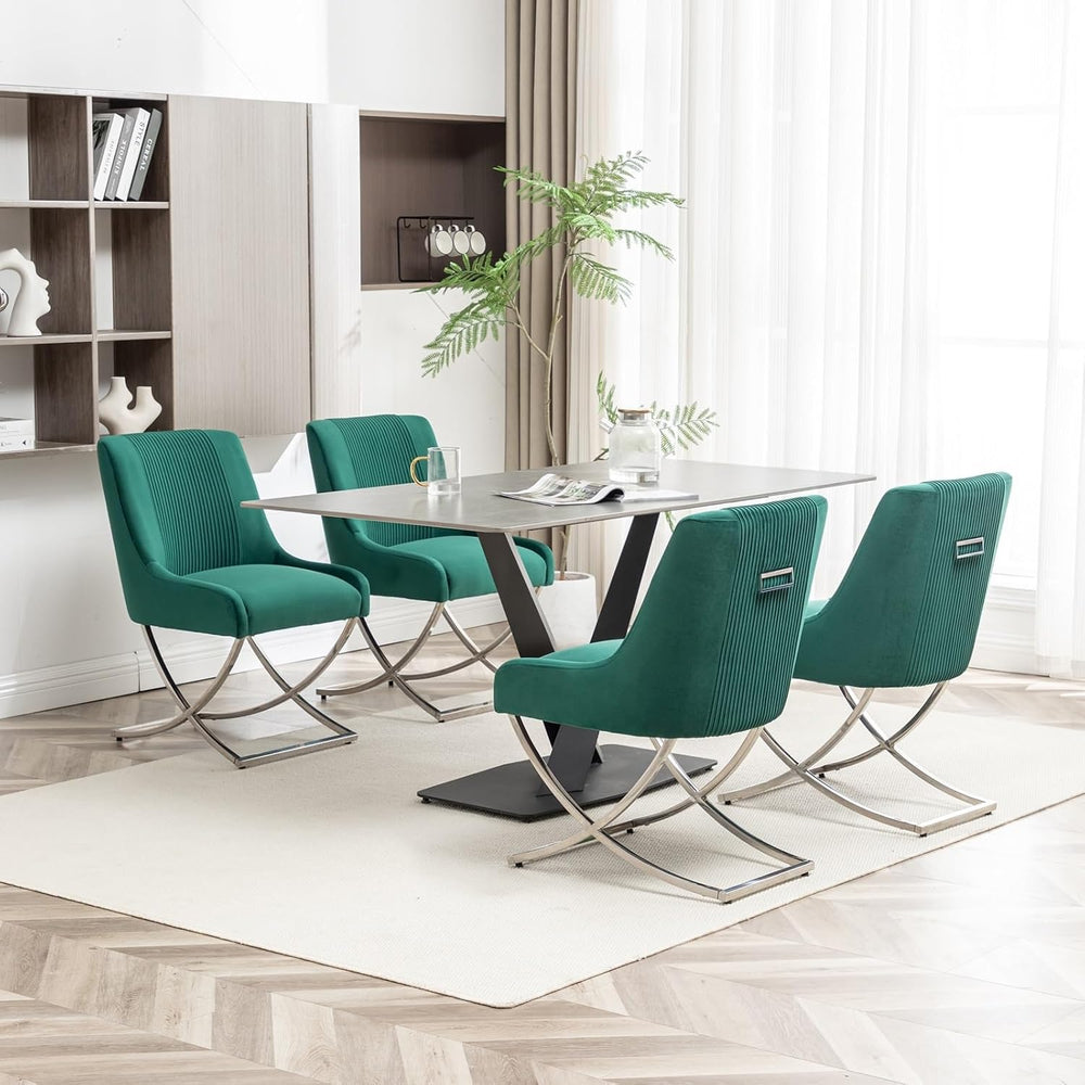 Kitchen Dining Chairs Set of 4,Accent Modern Upholstered Velevt,Contemporary ...