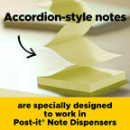 Post-it Note and Flag Dispenser, Sticky Note Holder, Black Base with Clear Top, Includes 1 Sticky Note Pad and 2 Pads of Flags, Classroom or Office Supplies