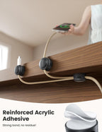 8Pack Magnetic Cord Organizer Cable Clips - Lamicall [Crystal-Clear] Desk Cable Managment for Phone Charging Cord, Adhesive Wire Holder for Home Office Desk Nightstand, Christmas Organizer Accessories