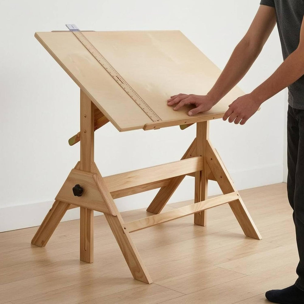 Gralara Adjustable Drafting Table Drawing Table Sketching Wood Finish Tilting...