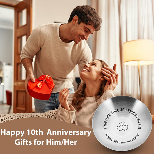 10 Year Anniversary Tin Gift for Her Him 10th Wedding Tin Gifts for Couple