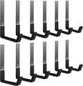 Heavy Duty Steel Hooks - Garage & Garden Tool Organizer, Wall Mount Hooks, Hose Hanger (12, Large)