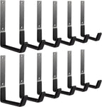 Heavy Duty Steel Hooks - Garage & Garden Tool Organizer, Wall Mount Hooks, Hose Hanger (12, Large)