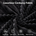 135" Modular Sectional Couches for Living Room, Comfy Boneless L Shaped Cloud Couch with Chaise Lounge, Modern Cozy Corduroy Deep Seat Floor Sofa, Memory Foam, No Assembly Required, Black