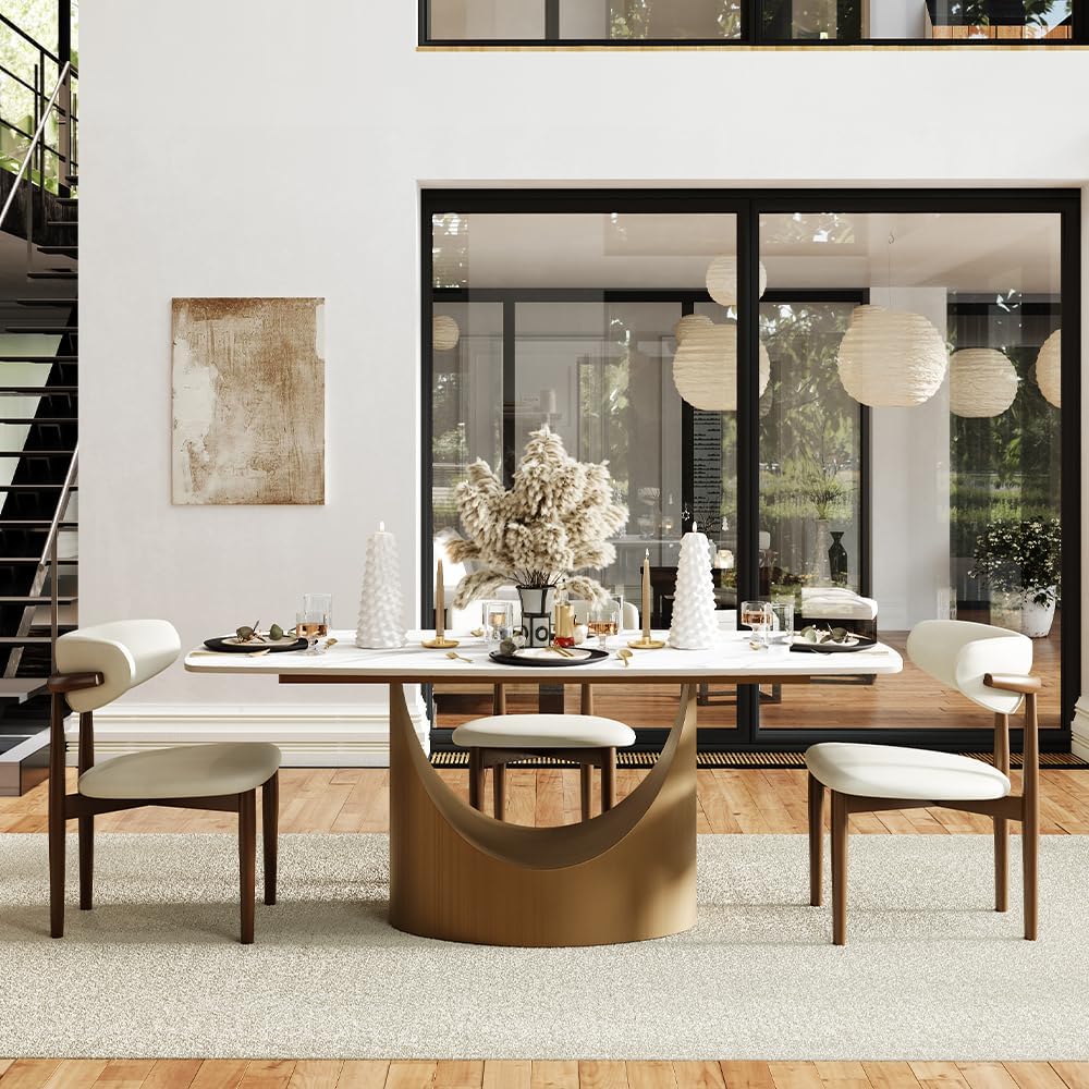 POVISON 63" Modern Dining Table for 4-6, Hobart Rectangle Dining Table, ...