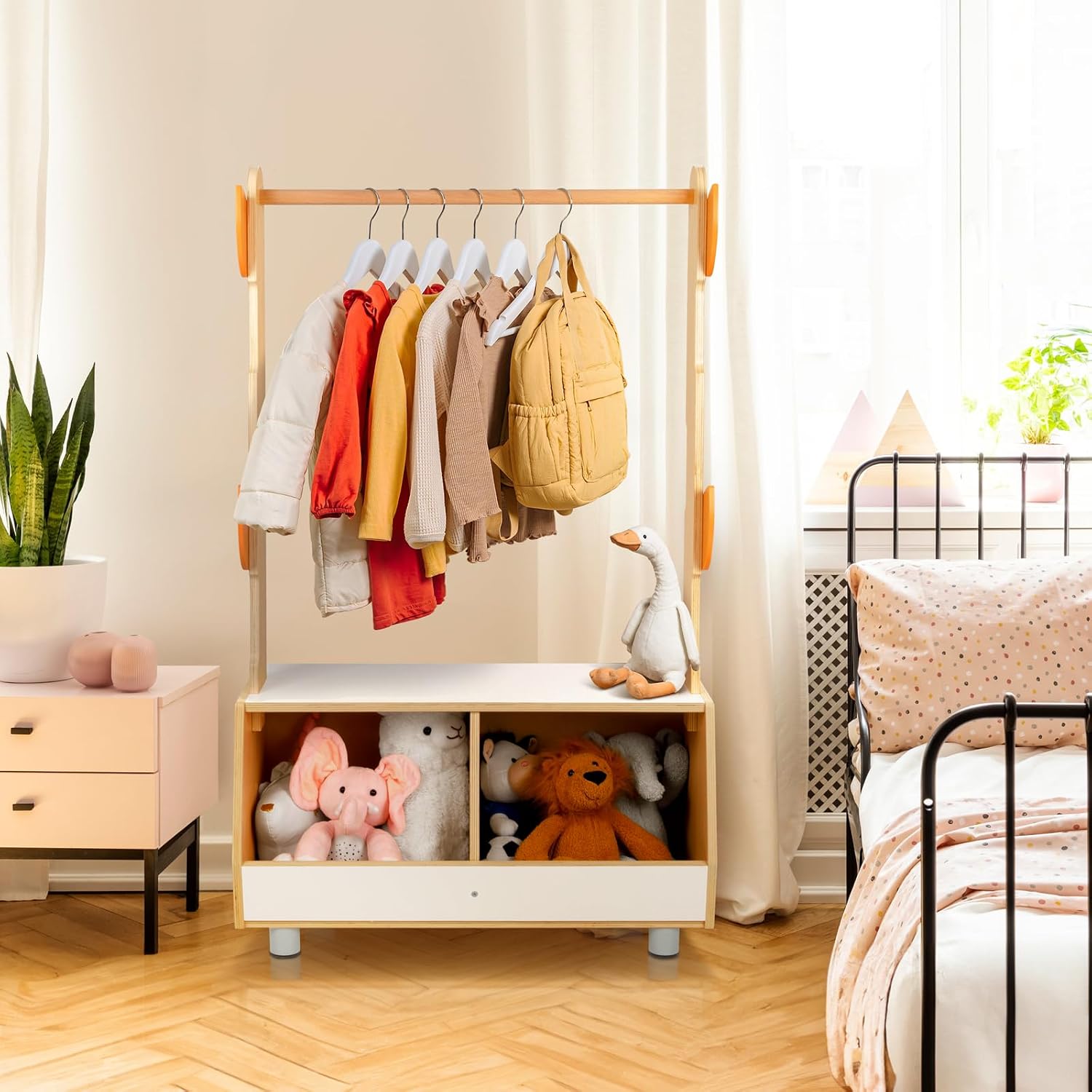 OOOK Tree Kids Dress Up Rack and Costume Organizer Center with Storage | Dress Up Storage for Toddlers, Suitable for Children's Room, Living Room, Playroom and Daycare Centers