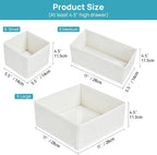 Vtopmart 18 Pack Baby Clothes Organizer, Dresser Drawer Organizer for Baby Clothing, Foldable Fabric Closet Drawer Storage Bins, Dresser Dividers for Bra, Socks, Ties, Scarf, White
