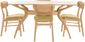 Christopher Knight Home Lucious Curved Leg Rectangular Dining Set, 5-Pcs Set, Natural Oak / Green Tea