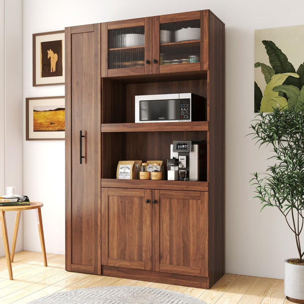 JIJIWANG 70.87" Kitchen Pantry Cabinet with Multi-Functional Pull-Out Mu...