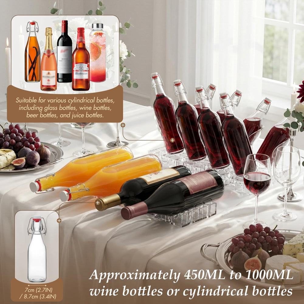 Clear Acrylic Wine Rack, Modular Stackable Countertop Wine Bottle Holder with...