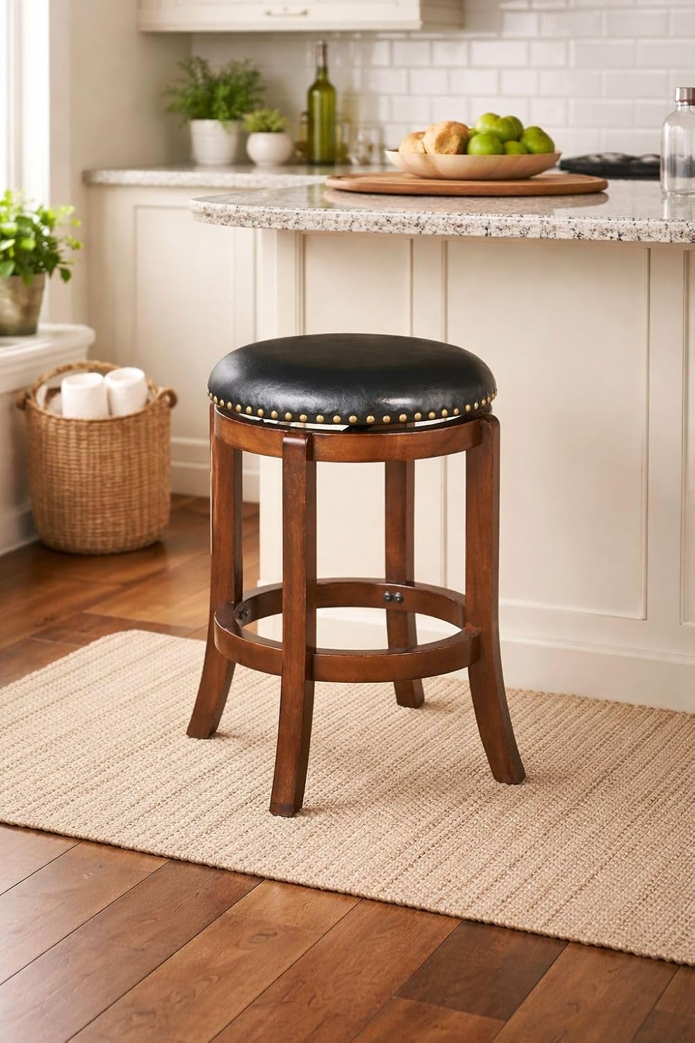 Cordova Swivel Backless Counter Stool - Mocha Brown