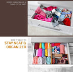6-Pack Drawer Dividers 2.6-Inch High Dresser Drawer Organizer 16 to 22 Inch | Bamboo, Spring Loaded, No Tools Needed, Fits Wide Drawers for Socks, Clothes, Utensils, Bedroom, Bathroom, Kitchen, Office