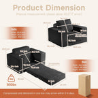 45" Convertible Sofa Chair Bed for Small Spaces, Corduroy Sleeper Chair with High Density Foam, No Assembly Folding Couch Chair with Armrests for Apartment Bedroom Guest Room