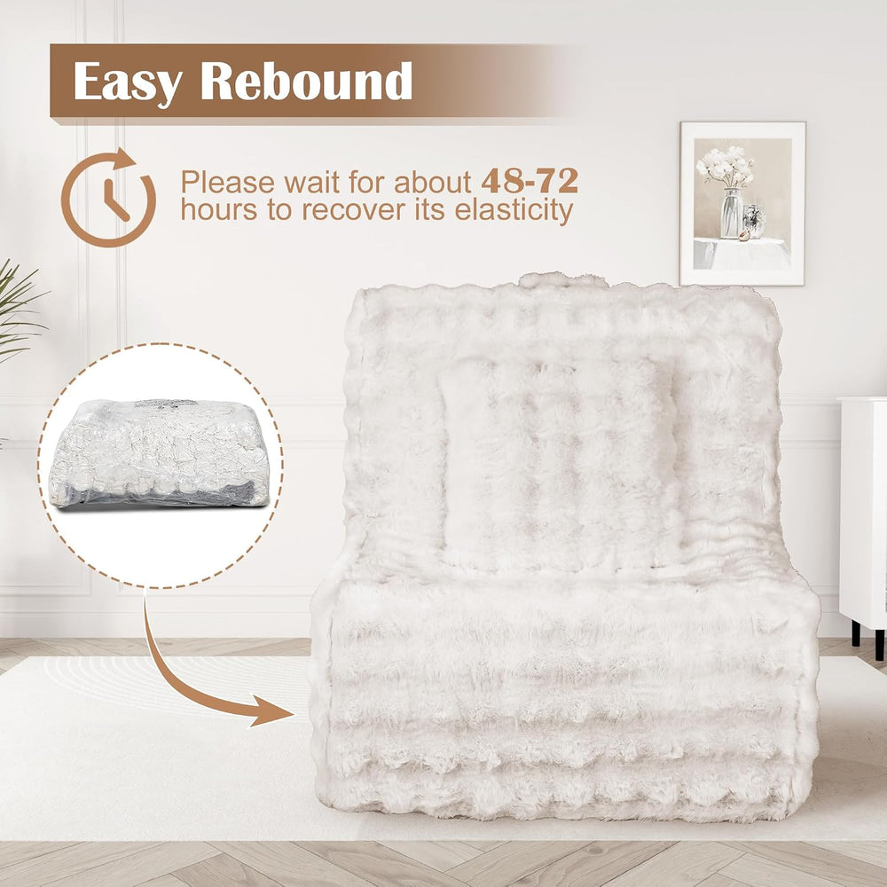 Bean Bag Chair for Adults, Giant Bean Bag Sofa with Soft Pillow, Comfy Faux F...