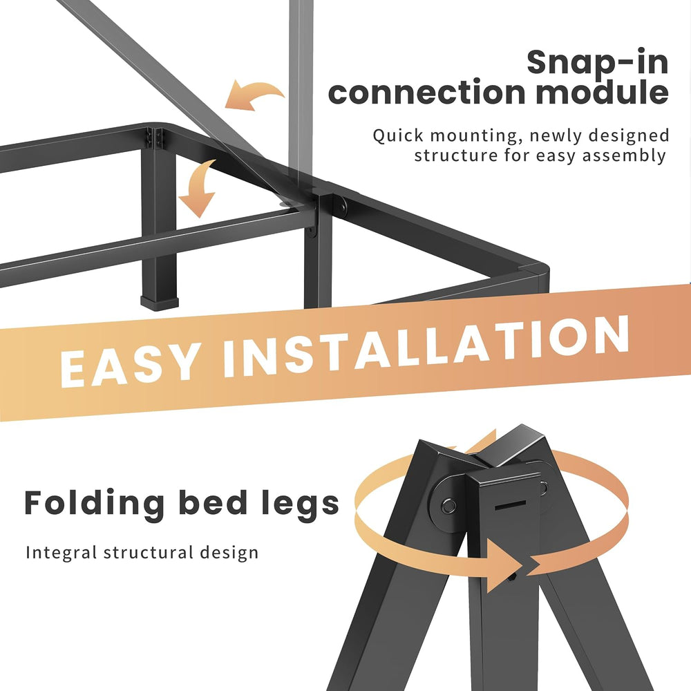 VIPSHOW 20 Inch King Heavy Duty 3500lbs Bed Frame with Round-Corner