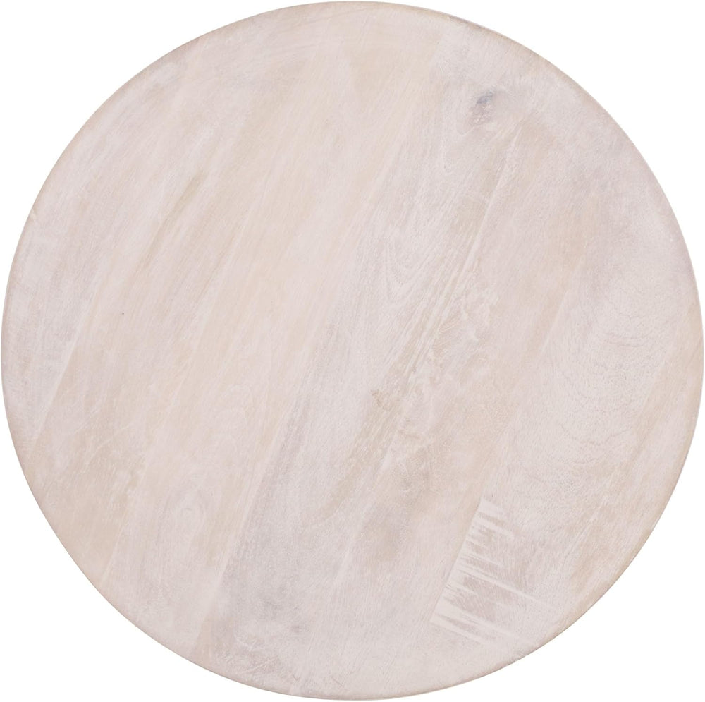 SAFAVIEH Home Collection - Xavier White Washed Solid Wood Accent Table, Sculp...