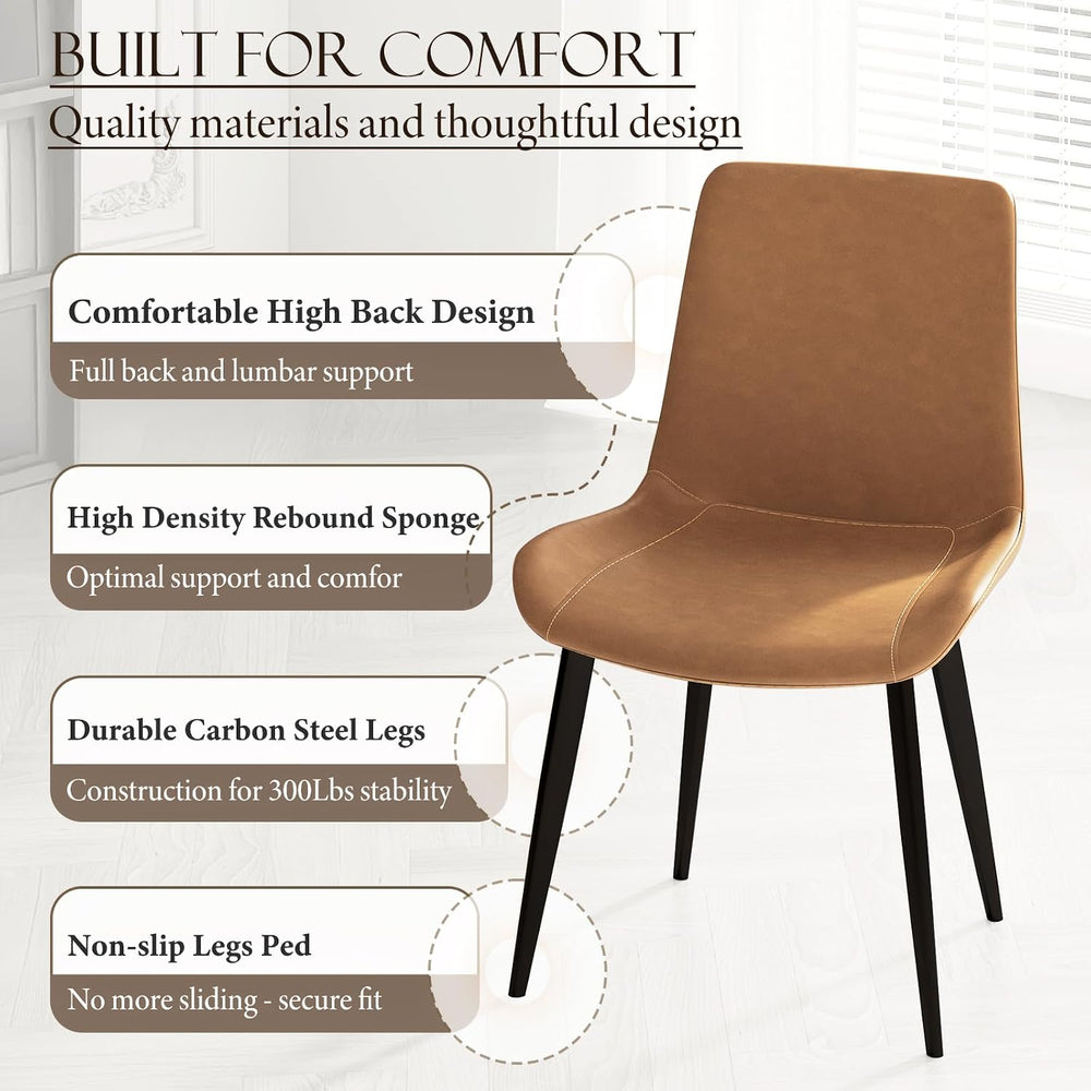 PU Leather Dining Chairs Set of 8, Modern Upholstered Dinner Chairs with Stur...