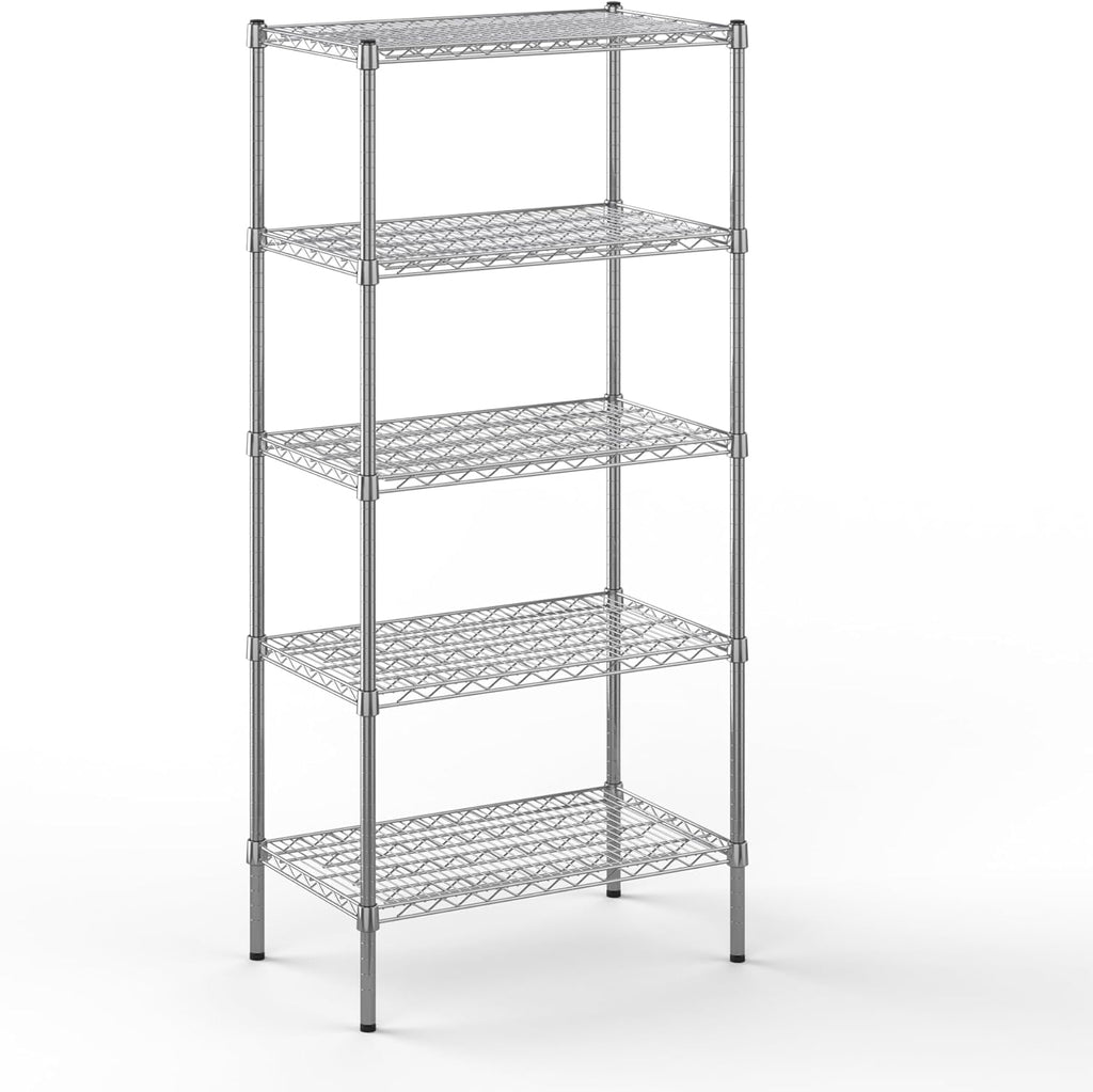 18" Deep x 30" Wide x 64" Height Wire Shelving Kit | 5-Tier | NSF Commercial Storage Rack Unit