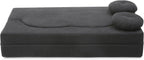 75" Convertible Folding Sofa Bed, 2-in-1 Full Size Floor Boneless Couch Bed, Loveseat sleeper Couch, Memory Foam Floor Sofa Sleeper SofaBed, Small couches for small spaces, No Assembly (Black)