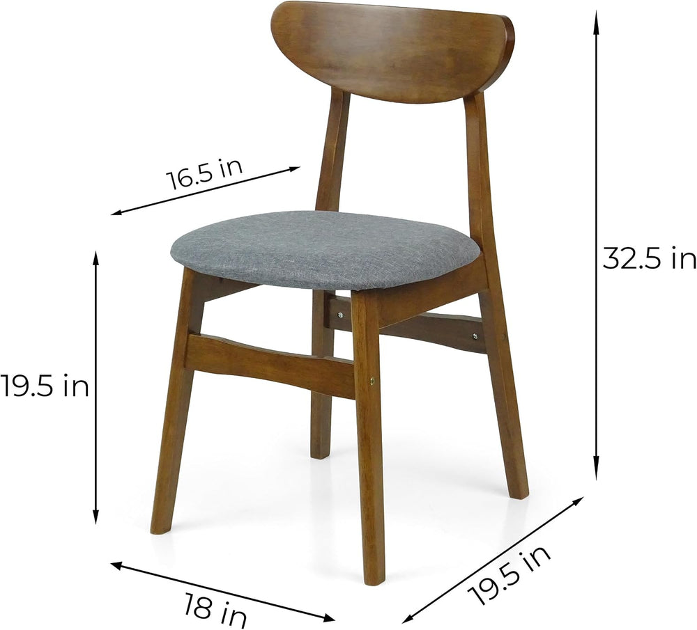 Set of 3 Dining Kitchen Round Table and 2 Yumiko Side Chairs Solid Wood w/Pad...