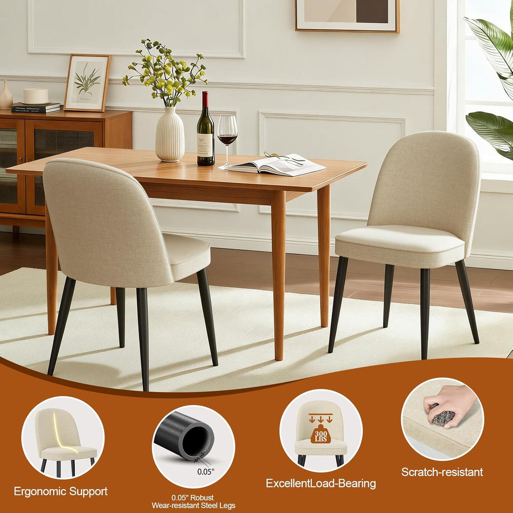 Upholstered Dining Chairs Set of 6, Comfortable Chenille Fabric Kitchen Chair...