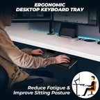 FAHKNS Keyboard Tray - Ergonomic Large Size Keypad Tray Holder， 360° Adjustable Slide Out Keyboard Tray Under Desk with Mouse Pad & Wrist Rest， Suitable for Office/Game/Home