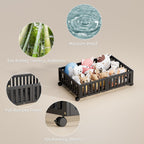 Bamboo Under Bed Storage with Wheels,Rolling Underbed Shoe Organizer Box for Shoes,Blankets,Toys,Clothes Container Space-Saving Bins for Bedroom,Closet,Dorm,Nursery