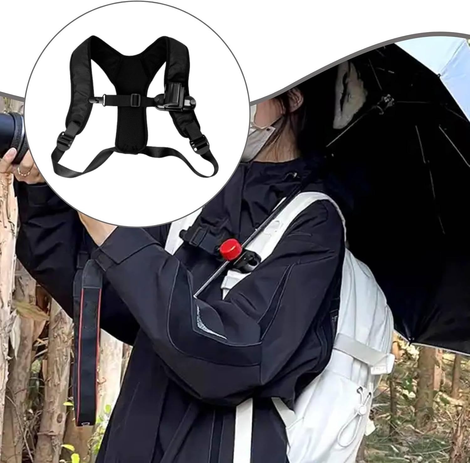 2 Pieces Umbrella Holder Hands Sun Umbrella Holder Support Rain Stand Bracket Mount PP Structure Shoulder Clip Quick Setup, Shoulder 1 Piece