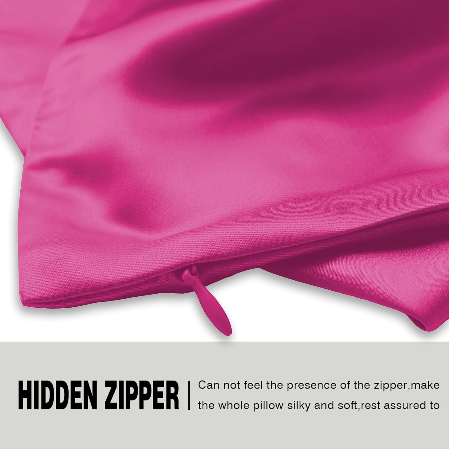 Mulberry Silk Pillow Cases Standard Size Silk Pillowcase with Zipper Soft Breathable Smooth Cooling Satin Silk Pillow Covers for Sleeping for Hair and Skin (Hot Pink,20"X 26",1Pcs)